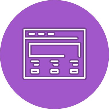 Web Sitesi Satırı Çember Vektör Simgesi Tasarımı