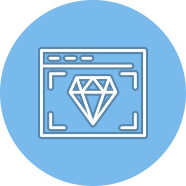 Çevrimiçi Pazarlama Satırı Çember Vektör Simgesi Tasarımı