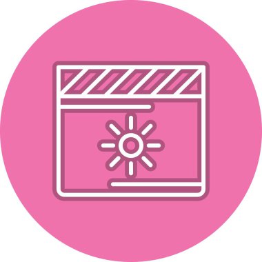 Video Parlaklık Çizgisi Çember Vektör Simgesi Tasarımı