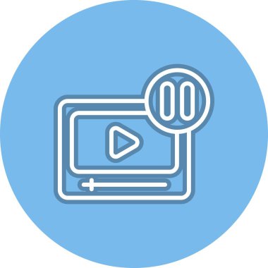 Video Satır Çemberi Vektör Simgesi Tasarımı Duraklat