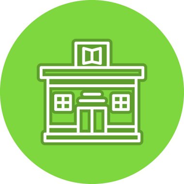 Kitapçı Satırı Çember Vektör Simgesi Tasarımı