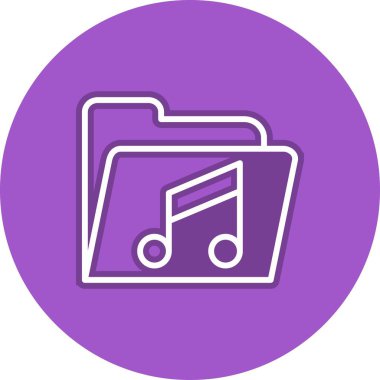 Müzik Dizini Satırı Çember Vektör Simgesi Tasarımı