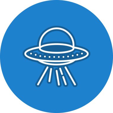 Ufo Satır Çemberi Vektör Simgesi Tasarımı