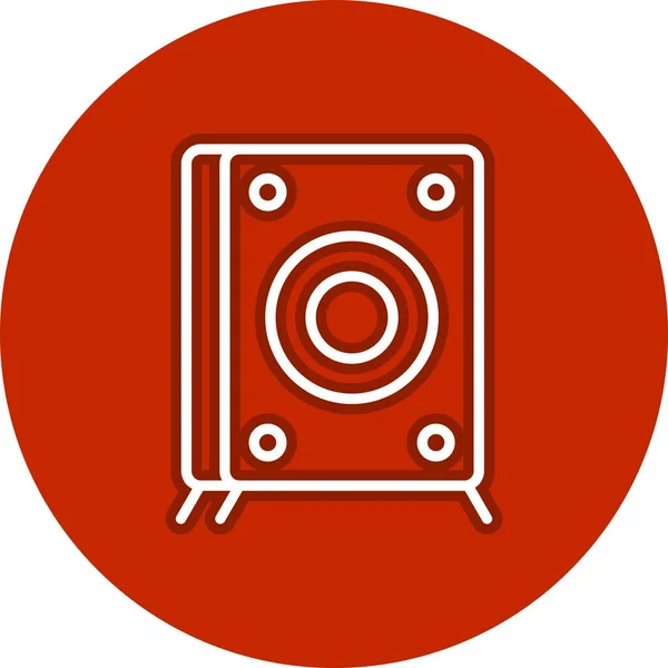 Lautsprecher Line Circle Vector Icon Desig — Stockvektor