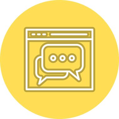 Web Sohbeti Satırı Kriket Vektörü Simgesi Tasarımı