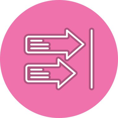 Sağ Oklar Satır Çemberi Vektör Simgesi Tasarımı