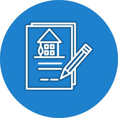 Ev Anlaşması Satırı Çember Vektör Simgesi Tasarımı