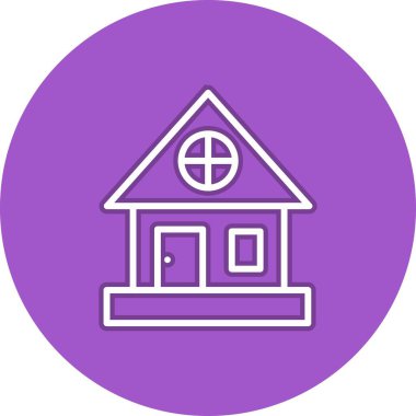 Ev Satırı Çemberi Vektör Simgesi Tasarımı