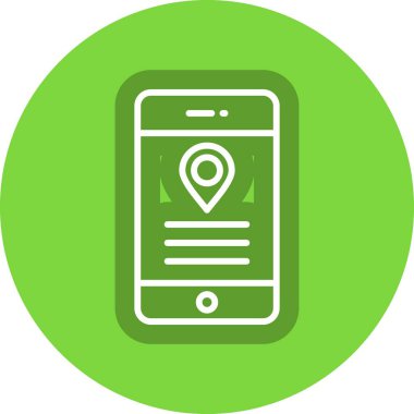 Konum Satırı Çember Vektör Simgesi Tasarımı