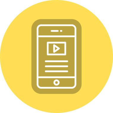 Video Satırı Çemberi Vektör Simgesi Tasarımı