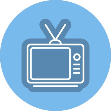 Televizyon Hattı Çember Vektör Simgesi Tasarımı