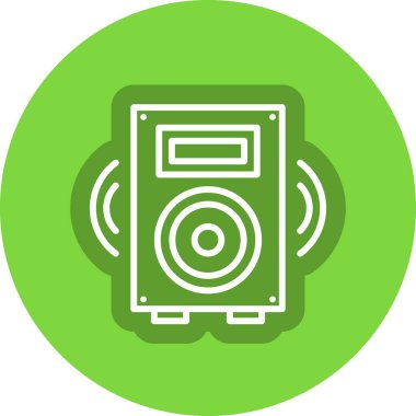 Woofer Satır Çemberi Vektör Simgesi Tasarımı