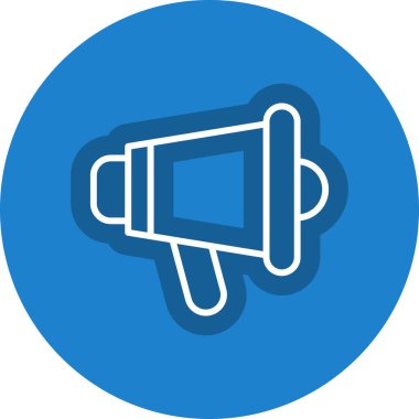 Megafon Satır Çemberi Vektör Simgesi Tasarımı