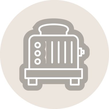 Ekmek Tost Hattı Çember Vektör Simgesi Tasarımı