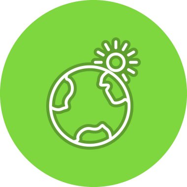 Güneş Çizgisi Çemberi Vektör Simgesi Tasarımı