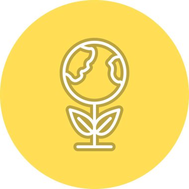 Dünya Çizgisi Çemberi Vektör Simgesi Tasarımı