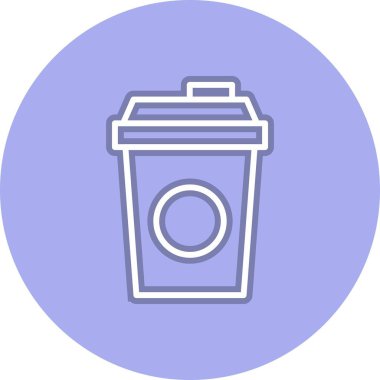 Kahve Hattı Çemberi Vektör Simgesi Tasarımı