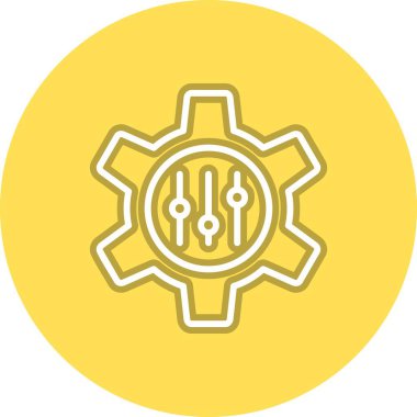 Kontrol Satırı Çemberi Vektör Simgesi Tasarımı