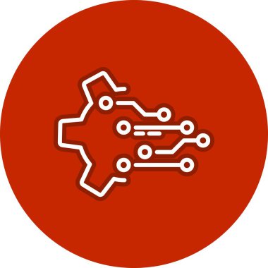 Teknoloji Hattı Çember Vektör Simgesi Tasarımı