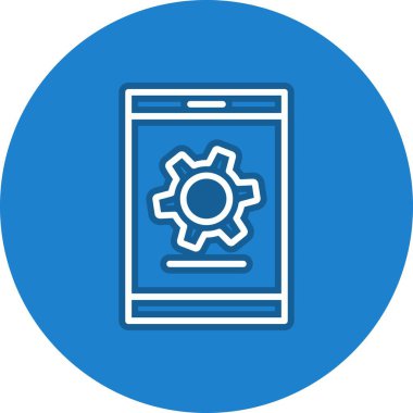 Mobil Satır Çemberi Vektör Simgesi Tasarımı