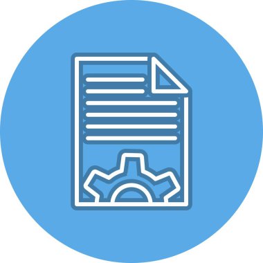 Belge Satırı Çember Vektör Simgesi Tasarımı