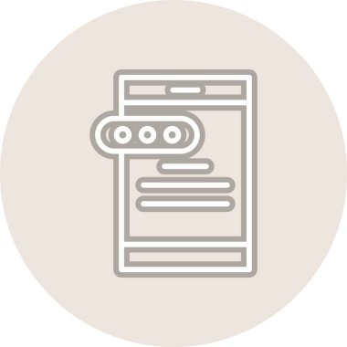 Akıllı Telefon Hattı Çember Vektör Simgesi Tasarımı