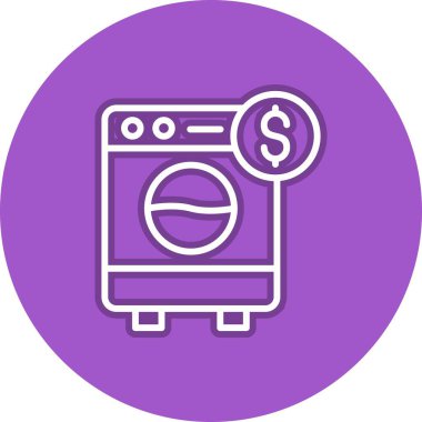 Para Aklama Satırı Çember Vektör Simgesi Tasarımı