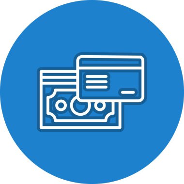 Banknotes Satır Çemberi Vektör Simgesi Tasarımı