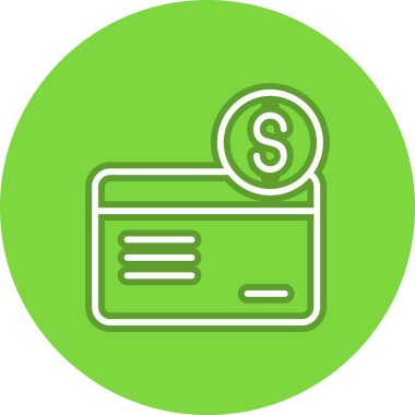 Kredi Kartı Satırı Çember Vektör Simgesi Tasarımı