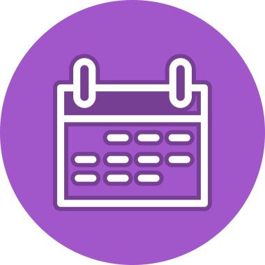 Takvim Satırı Çember Vektör Simgesi Tasarımı