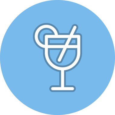 Kokteyl Hattı Çember Vektör Simgesi Tasarımı