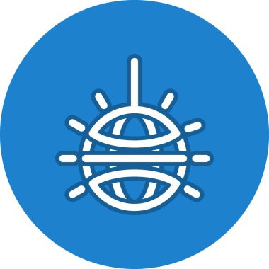 Discoball Çizgisi Çember Vektör Simgesi Tasarımı