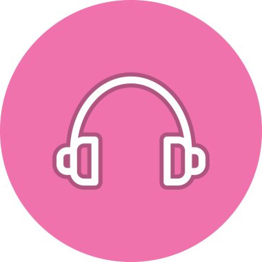 Kulaklık Hattı Çember Vektör Simgesi Tasarımı