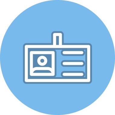 Kimlik Kartı Satırı Çember Vektör Simgesi Tasarımı