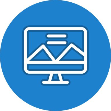 Bilgisayar Satırı Çemberi Vektör Simgesi Tasarımı