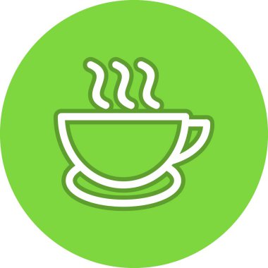 Kahve Hattı Çemberi Vektör Simgesi Tasarımı