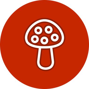 Mantar Çizgisi Çemberi Vektör Simgesi Tasarımı