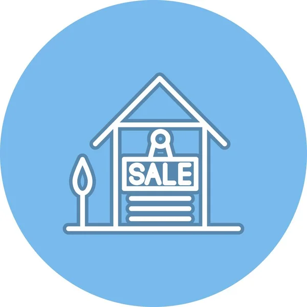 Home Sale Line Circle Vector Icon Desig — Stockvektor