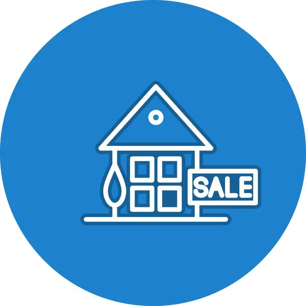 Home Sale Line Circle Vector Icon Desig — Stockový vektor