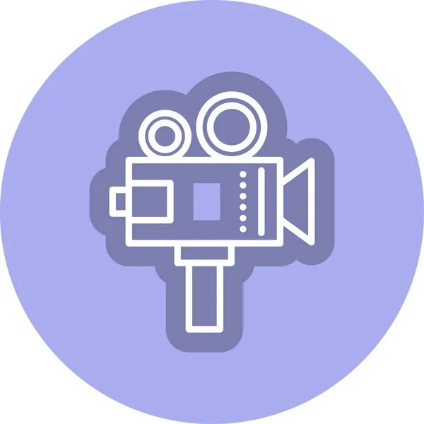 Videokamera Line Circle Vector Icon Desig — Stockvektor