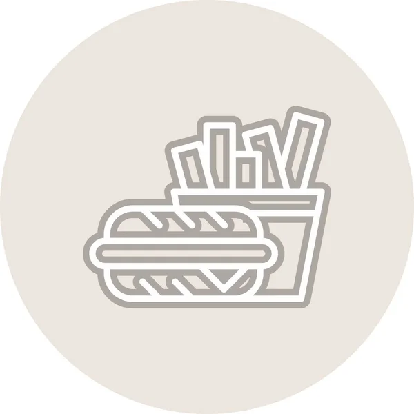 Fast Food Line Circle Vector Icon Desig — Stock vektor