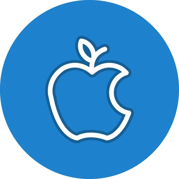 Apple Line Circle Vector Icon Desig — Stockvektor