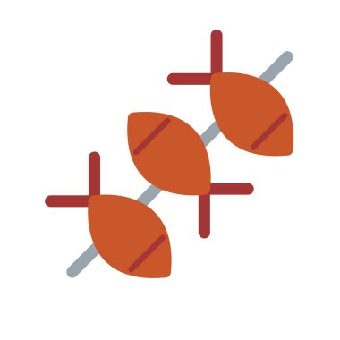 Balık BBQ Düz Vektör Simgesi Tasarımı