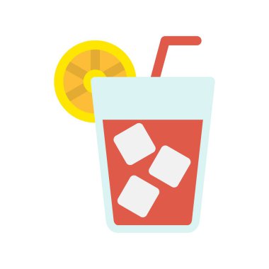 Limon Suyu Düz Vektör Simgesi Tasarımı