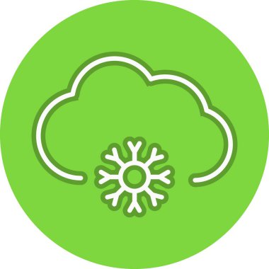 Kar Düşen Satır Çemberi Vektör Simgesi Tasarımı