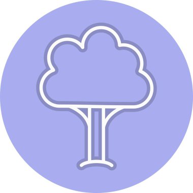 Ağaç Çizgisi Çemberi Vektör Simgesi Tasarımı