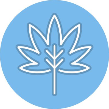 Sonbahar Yaprak Satırı Çember Vektör Simgesi Tasarımı