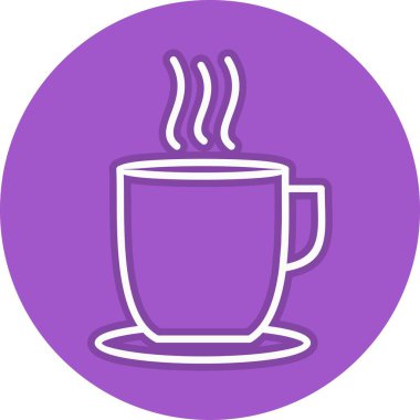 Çay Çizgisi Çemberi Vektör Simgesi Tasarımı