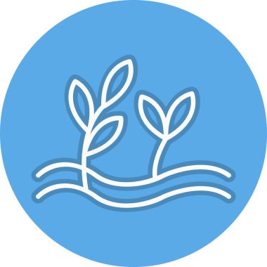 Yaprak Satırı Çemberi Vektör Simgesi Tasarımı