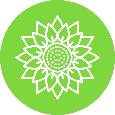 Güneş Çiçeği Satırı Çemberi Vektör Simgesi Tasarımı